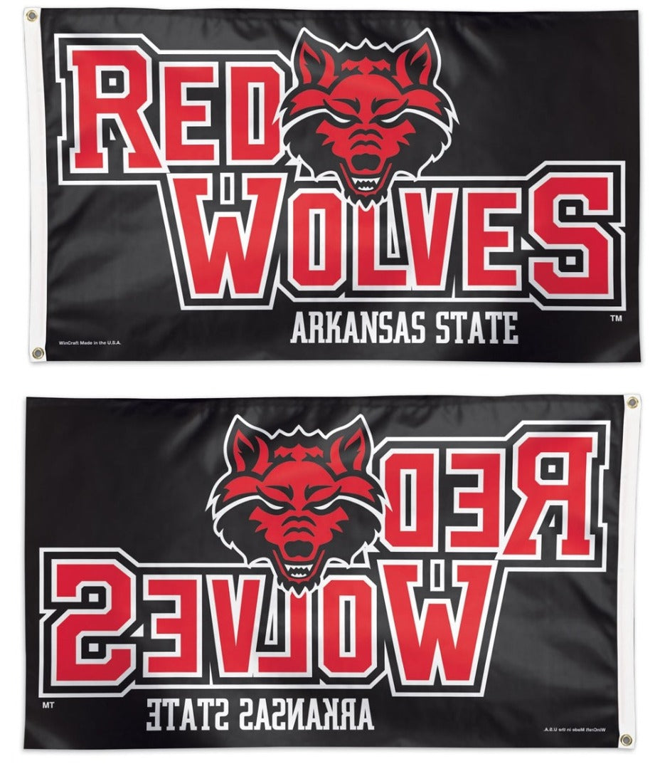 Arkansas State Red Wolves Flag 3x5 Logo heartlandflags