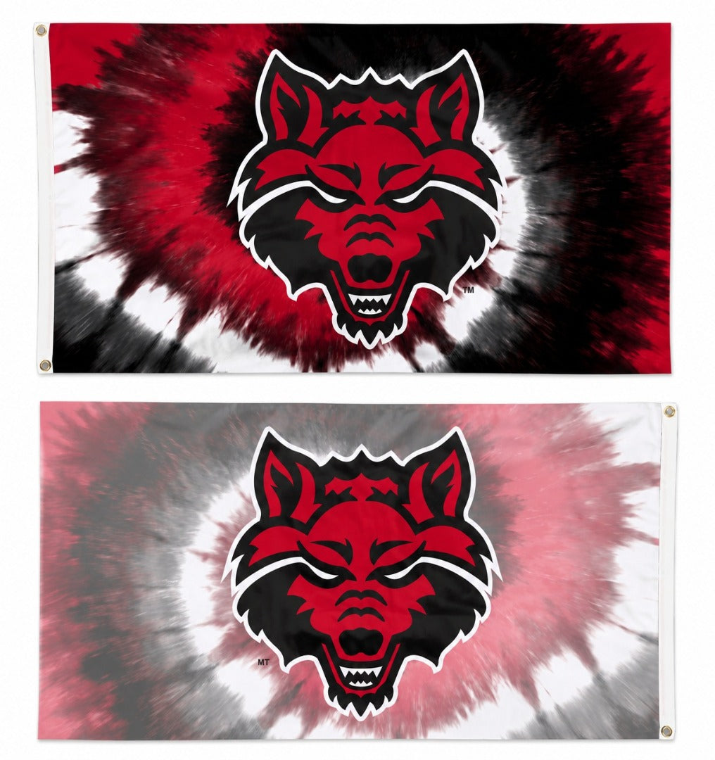 Arkansas State Red Wolves Tie Dye 3x5 Flag heartlandflags