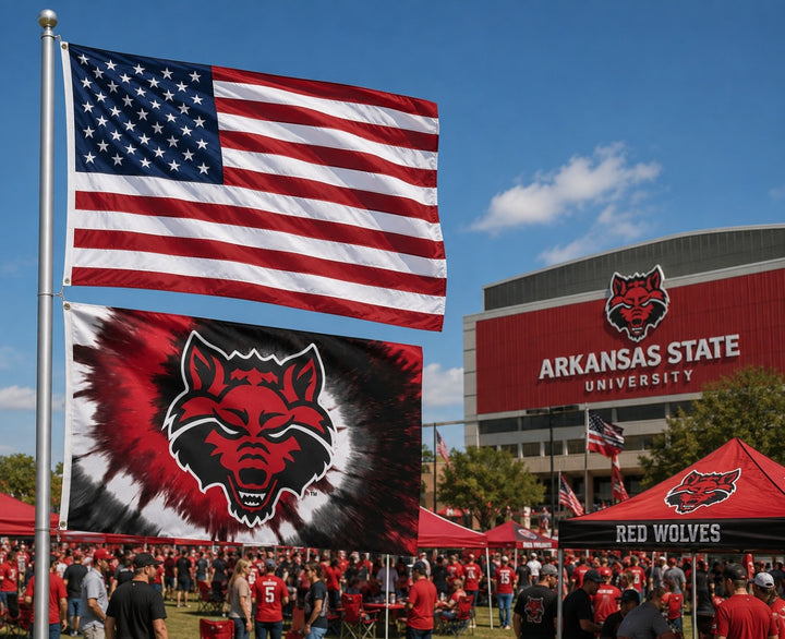 Arkansas State Red Wolves Tie Dye 3x5 Flag heartlandflags