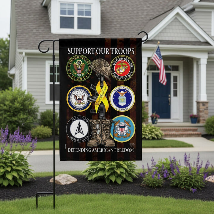 Armed Forces Support Our Troops Garden Flag 2 Sided heartlandflags