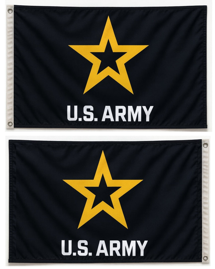 Army New Logo 2 Sided 3x5 Black Flag heartlandflags