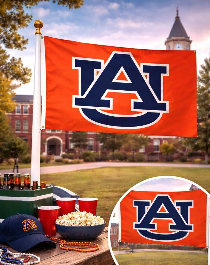 Auburn Tigers Flag 3x5 Orange AU Logo heartlandflags