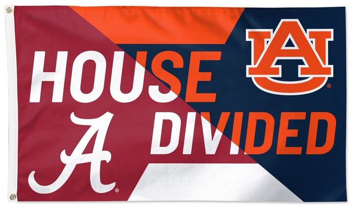 Auburn vs Alabama House Divided Flag 3x5 Tigers Crimson Tide heartlandflags