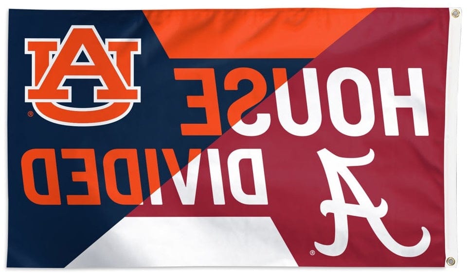 Auburn vs Alabama House Divided Flag 3x5 Tigers Crimson Tide heartlandflags