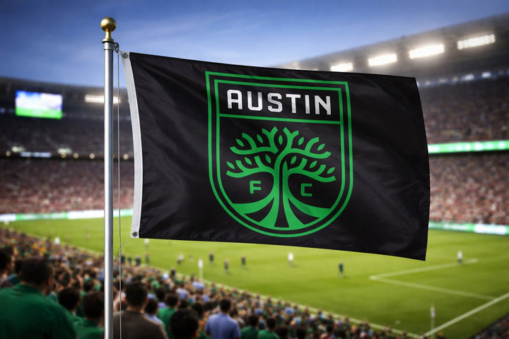 Austin FC Flag 3x5 Soccer Football Club Black Single Sided heartlandflags