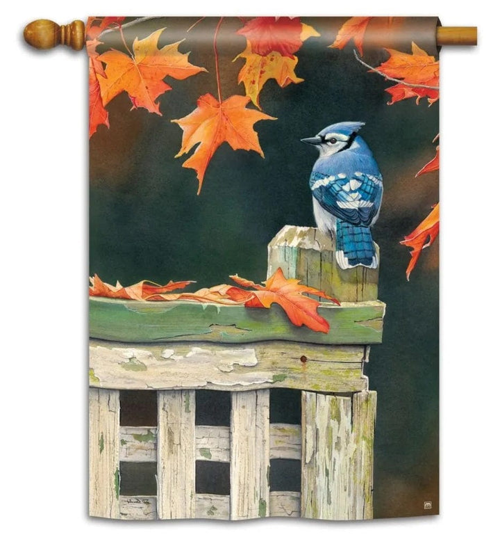 Autumn Blue Jay Flag 2 Sided House Banner heartlandflags