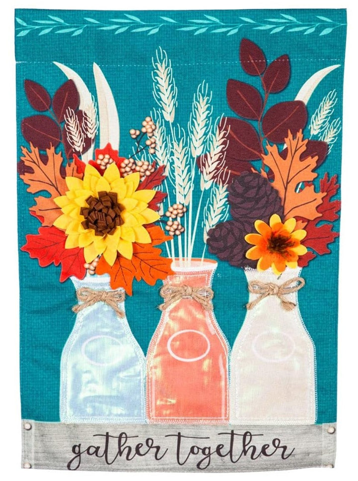 Autumn Milk Bottles 2 Sided Garden Flag heartlandflags