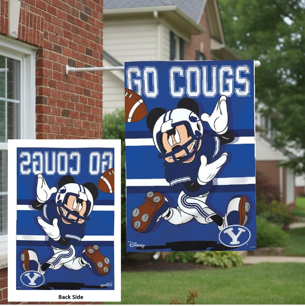 BYU Cougars Mickey Mouse Banner Go Cougs heartlandflags