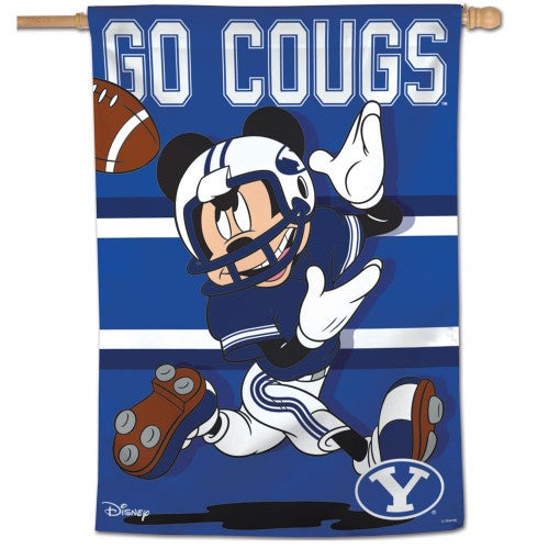 BYU Cougars Mickey Mouse Banner Go Cougs heartlandflags