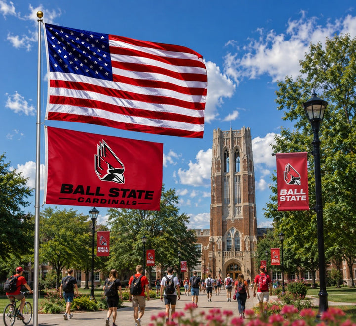 Ball State Cardinals 3x5 Red Flag heartlandflags