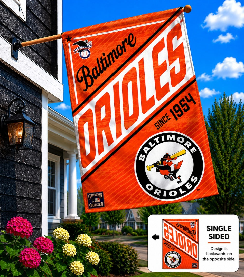 Baltimore Orioles Cooperstown Banner Throwback Logo heartlandflags