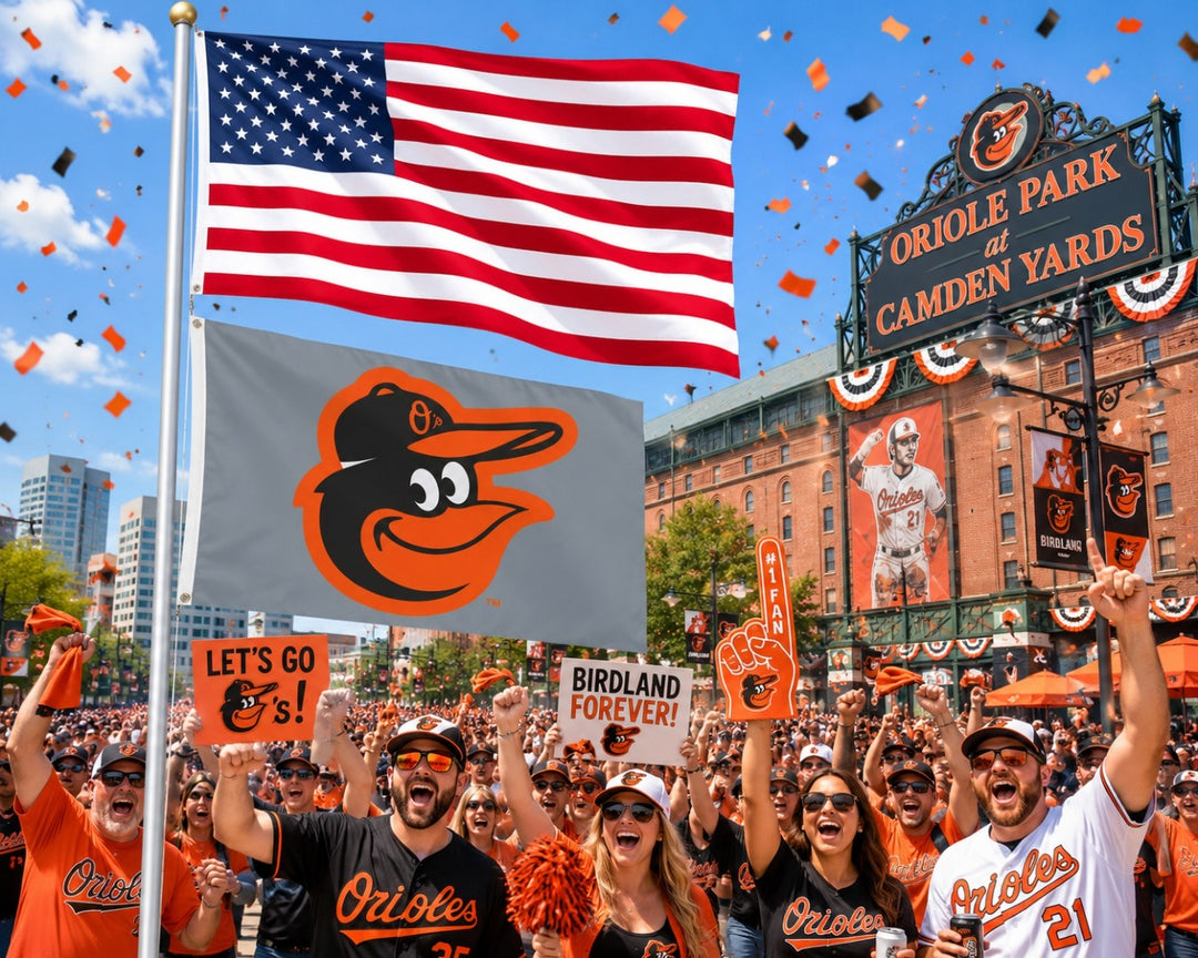 Baltimore Orioles Flag 3x5 Grey heartlandflags