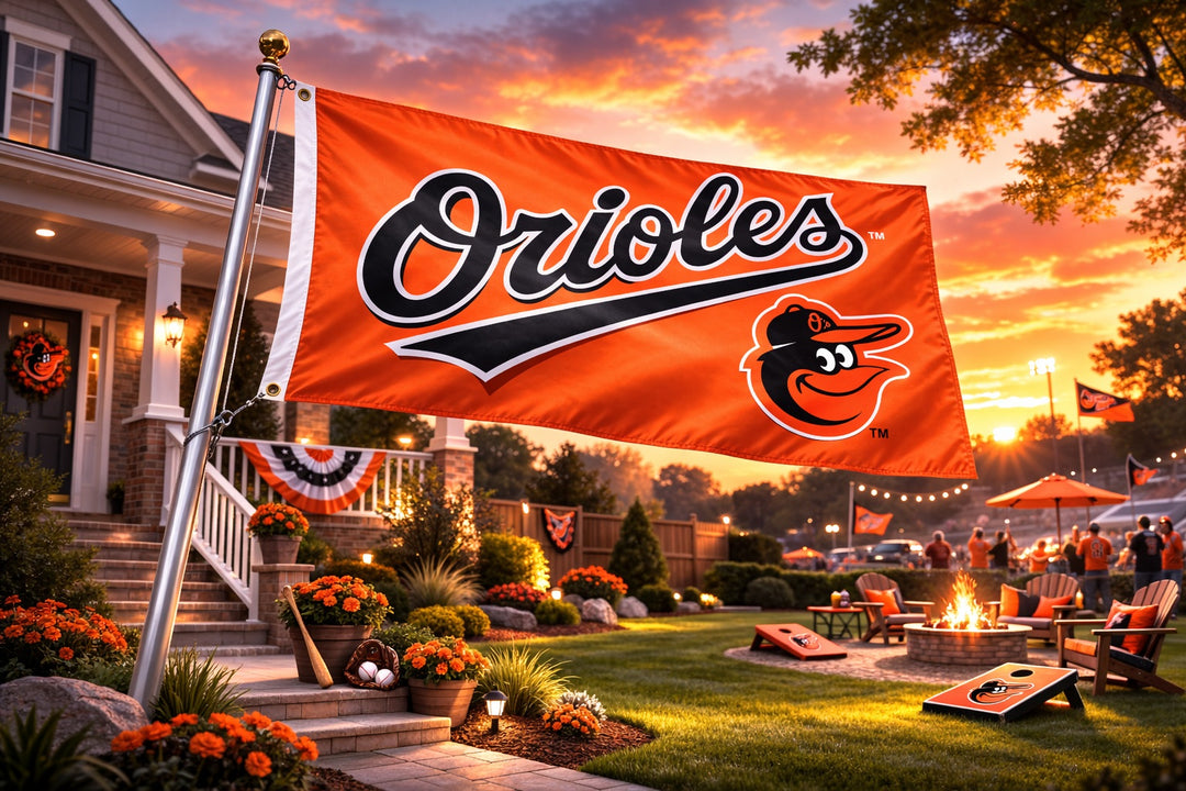 Baltimore Orioles Flag 3x5 Scripted Mascot 2 Sided heartlandflags