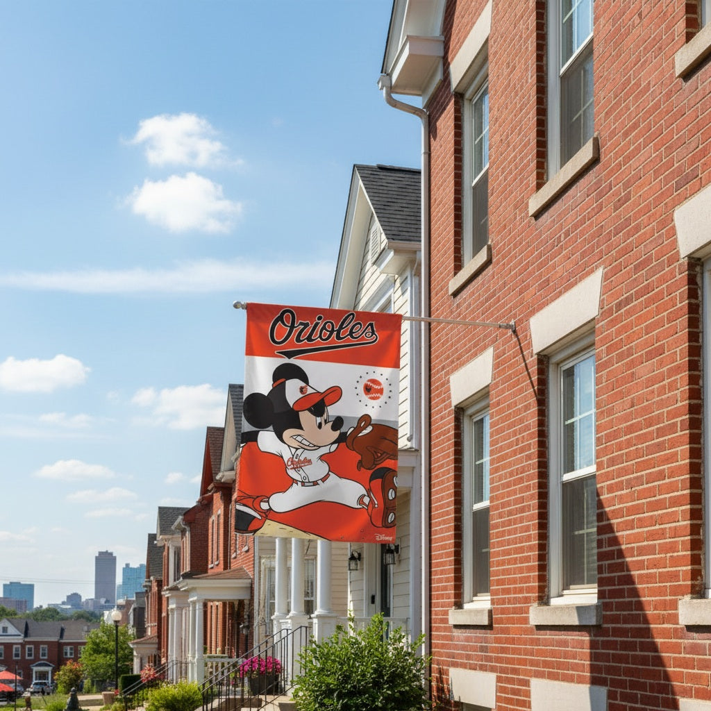 Baltimore Orioles Mickey Mouse Banner heartlandflags