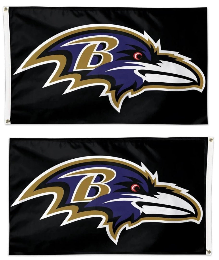 Baltimore Ravens 2 Sided Black 2x3 Flag heartlandflags