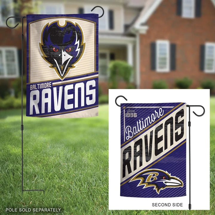 Baltimore Ravens Retro 2 Sided Garden Flag heartlandflags
