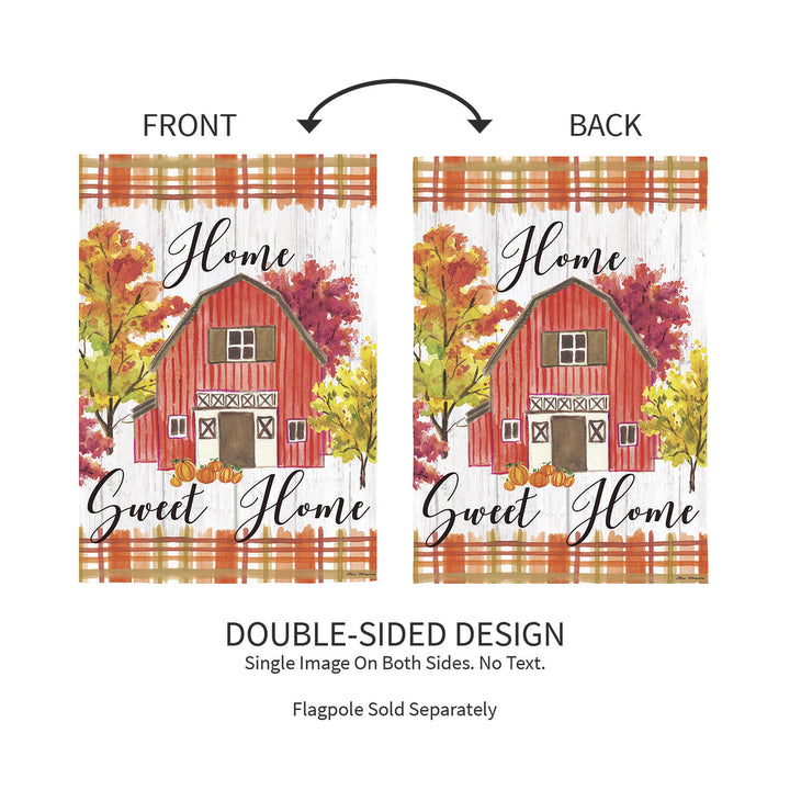 Barn Home Sweet Home 2 Sided Garden Flag heartlandflags