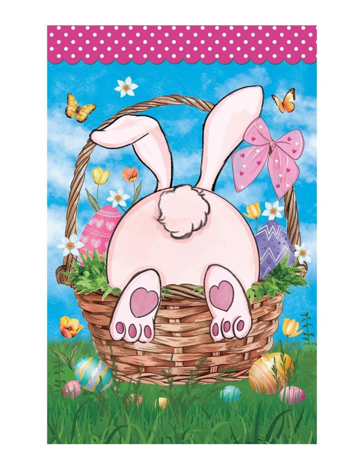 Basket Bunny 2 Sided Applique Garden Flag heartlandflags