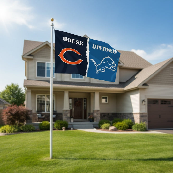 Bears - Lions 2 Sided House Divided 3x5 Flag heartlandflags