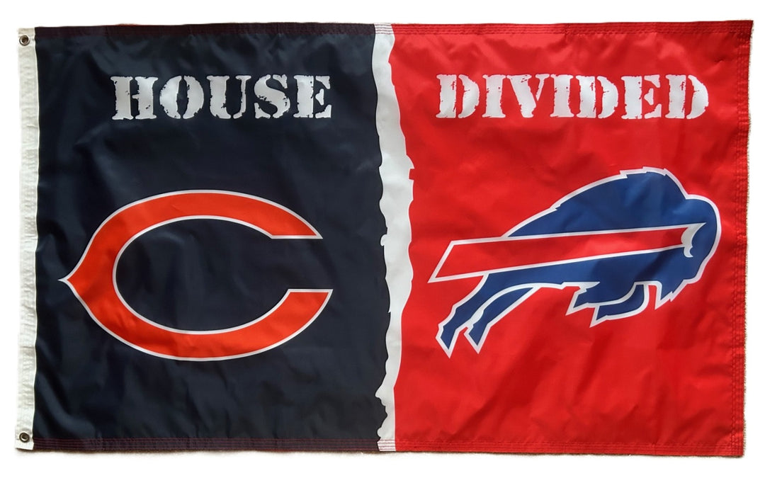 Bears and Bills 2 Sided House Divided 3x5 Flag heartlandflags