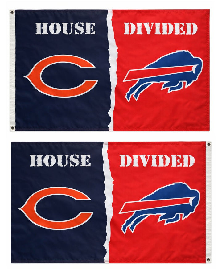 Bears and Bills 2 Sided House Divided 3x5 Flag heartlandflags