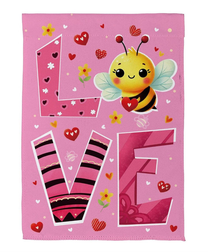 Bee Loved 2 Sided Valentine Garden Flag heartlandflags