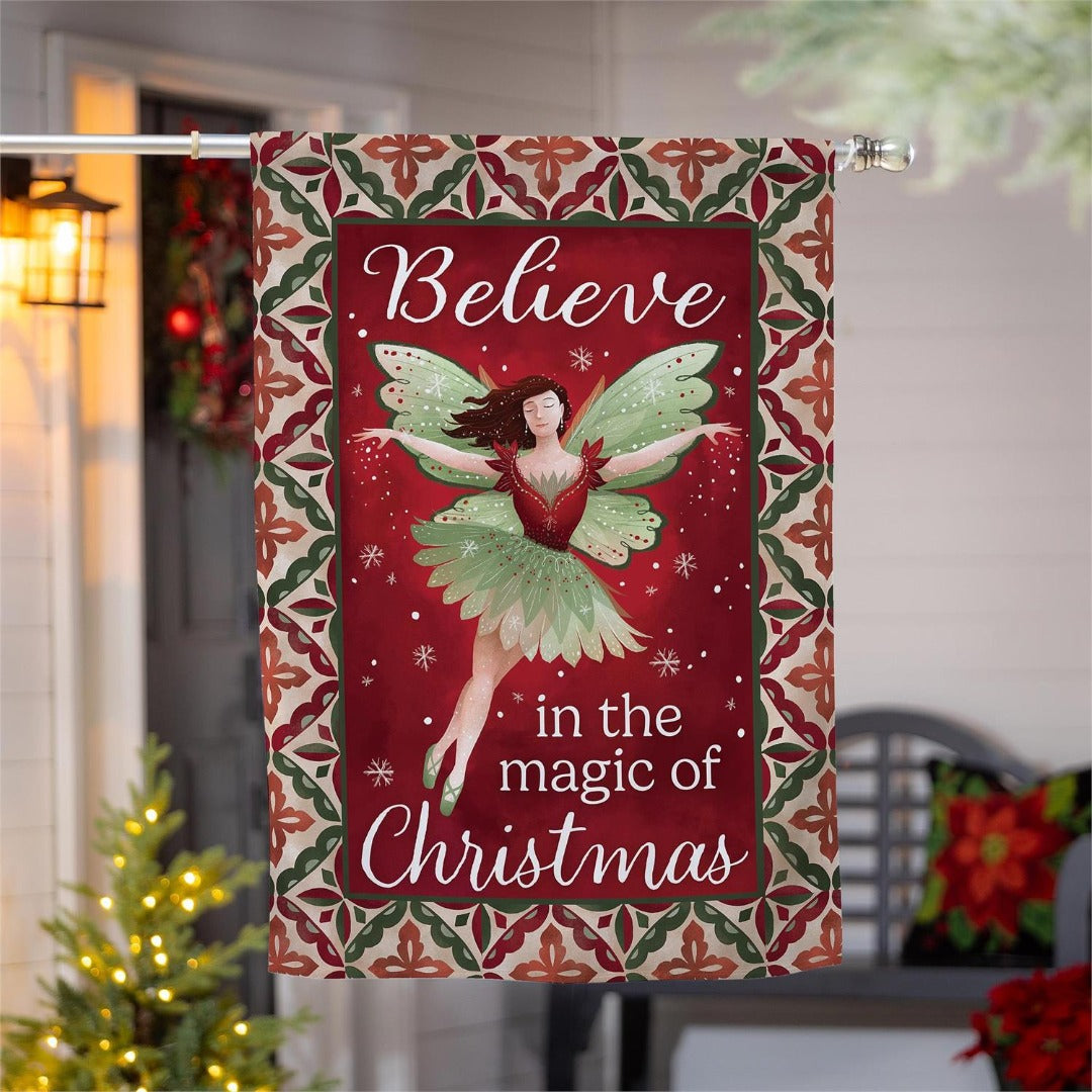 Believe Fairy 2 Sided Christmas Banner heartlandflags