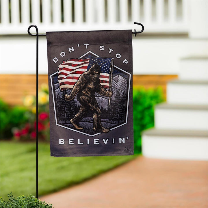Bigfoot Don't Stop Believin 2 Sided Garden Flag heartlandflags