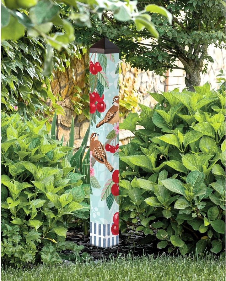 Birds and Cherries Art Pole 40 Inches Tall heartlandflags