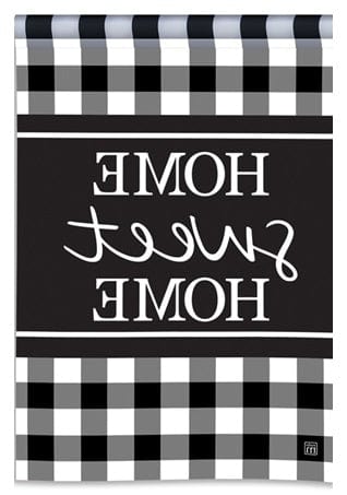 Black & White Check Garden Flag Home Sweet Home heartlandflags