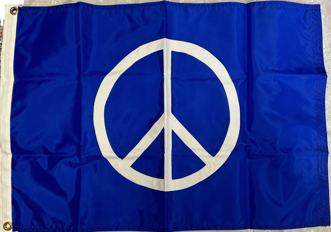 Blue Peace Sign Flag 2 Sided - Various Sizes heartlandflags