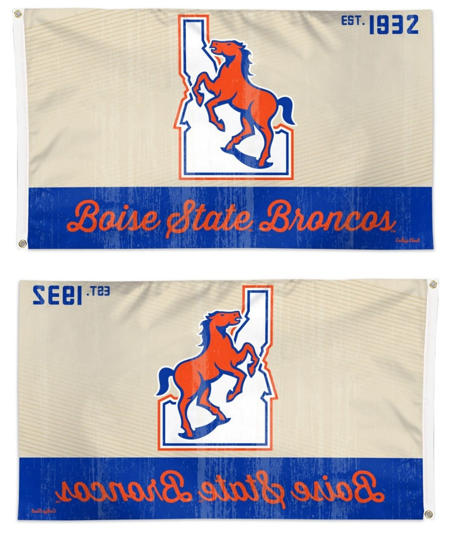 Boise State Broncos Flag 3x5 Retro Logo heartlandflags