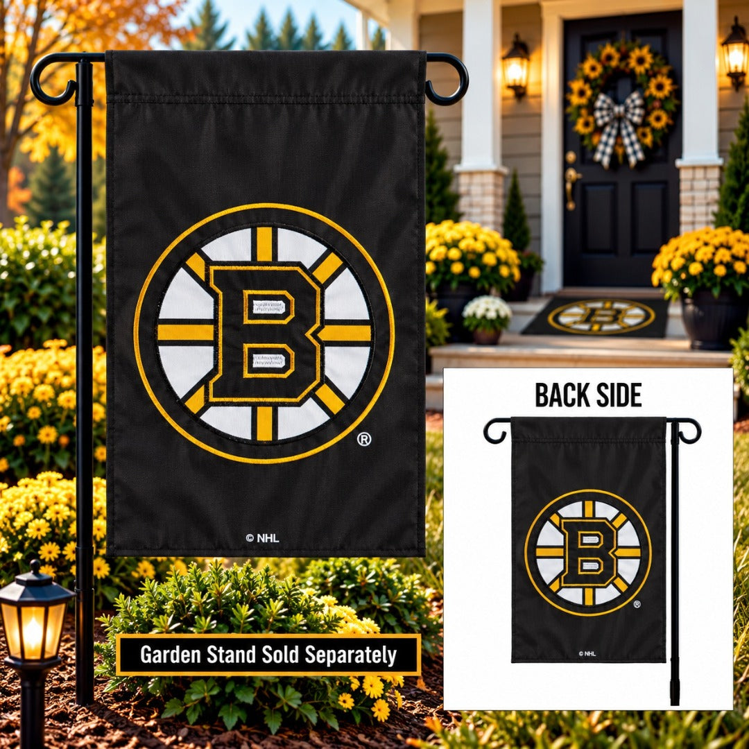 Boston Bruins 2 Sided Applique Garden Flag heartlandflags