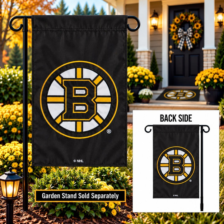 Boston Bruins 2 Sided Applique Garden Flag heartlandflags