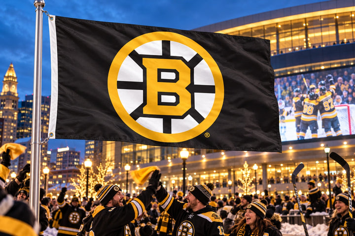 Boston Bruins 2 Sided Black 3x5 Flag