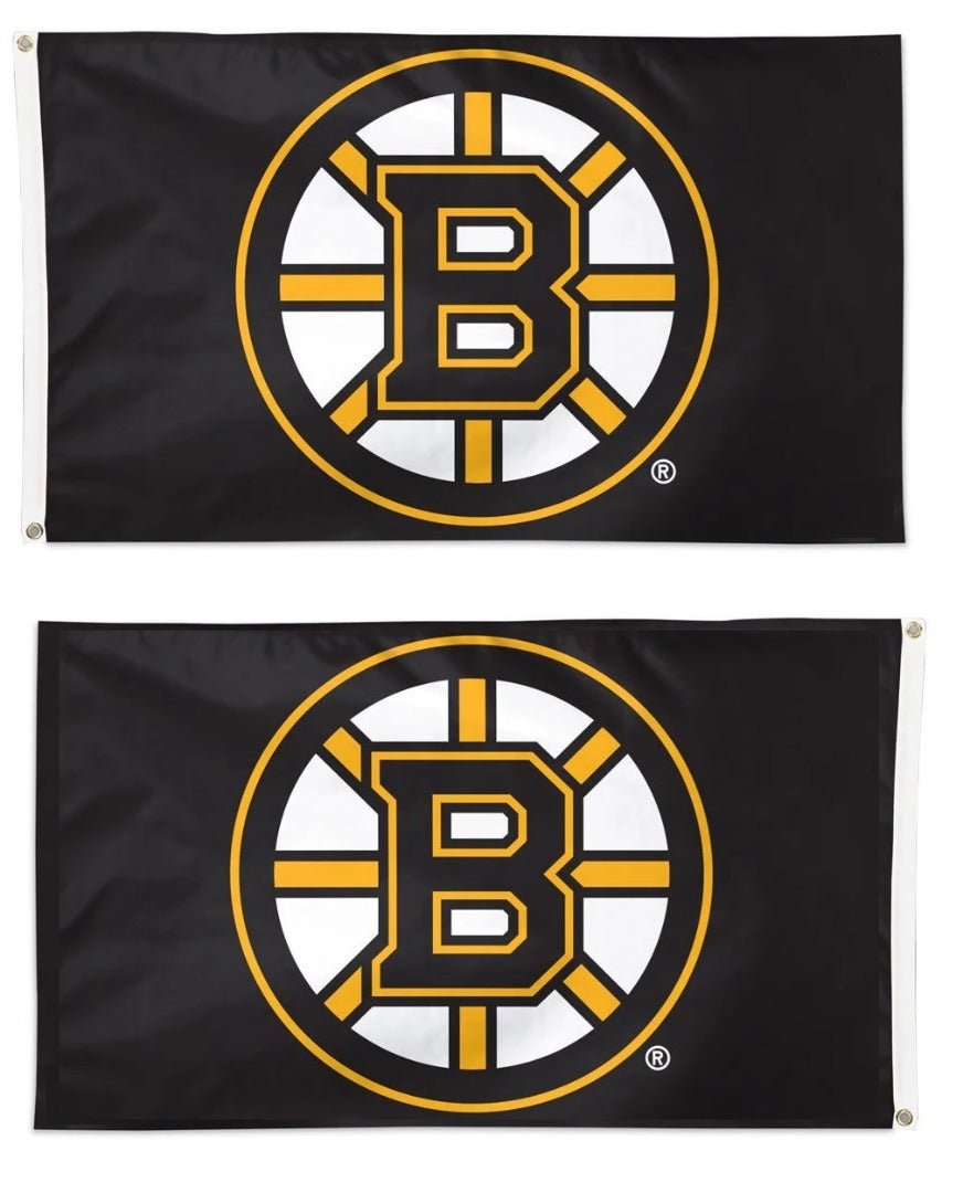 Boston Bruins Flag 3x5 Black 2 Sided Logo heartlandflags