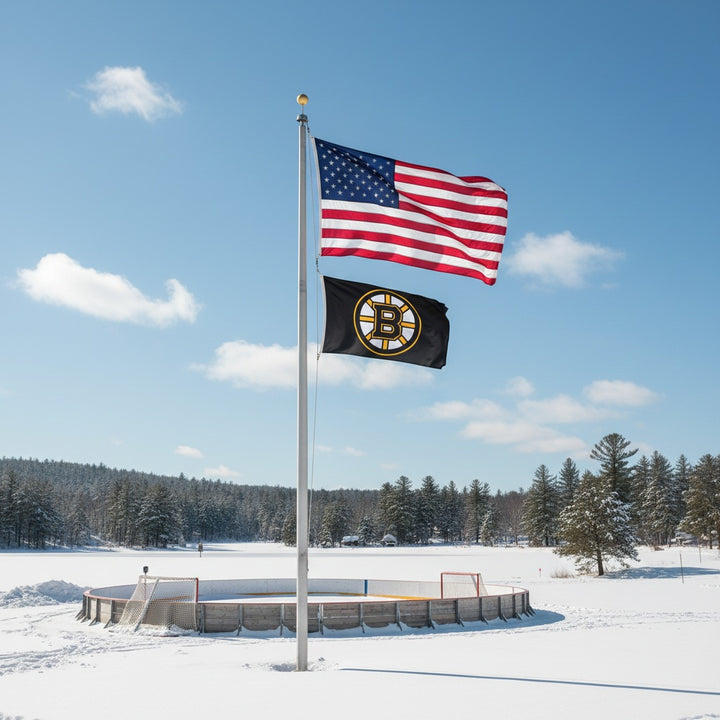 Boston Bruins Flag 3x5 Black 2 Sided Logo heartlandflags