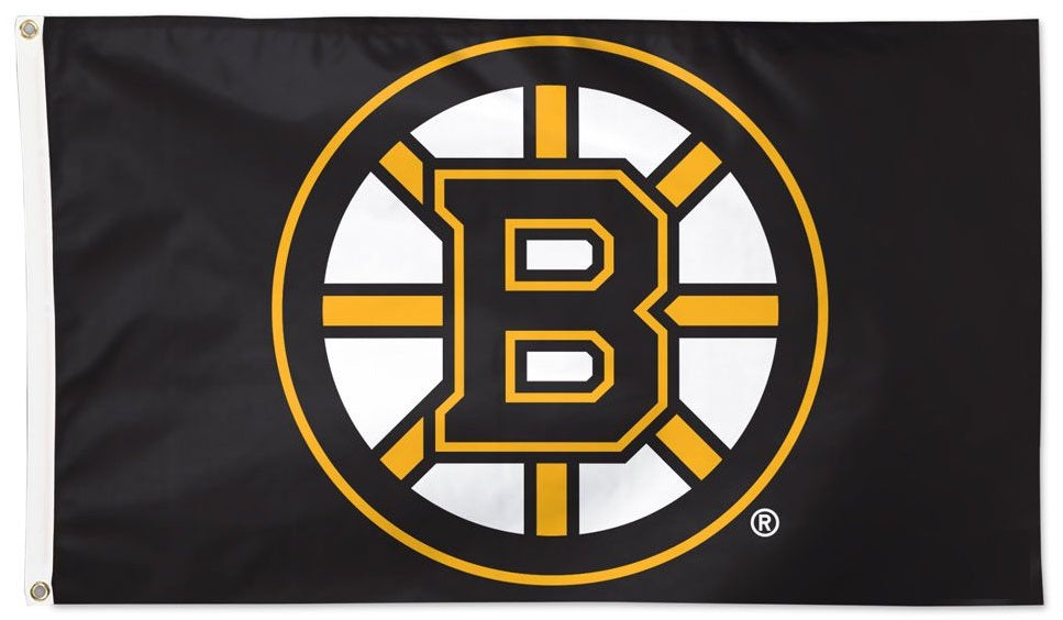 Boston Bruins Flag 3x5 Black 2 Sided Logo heartlandflags