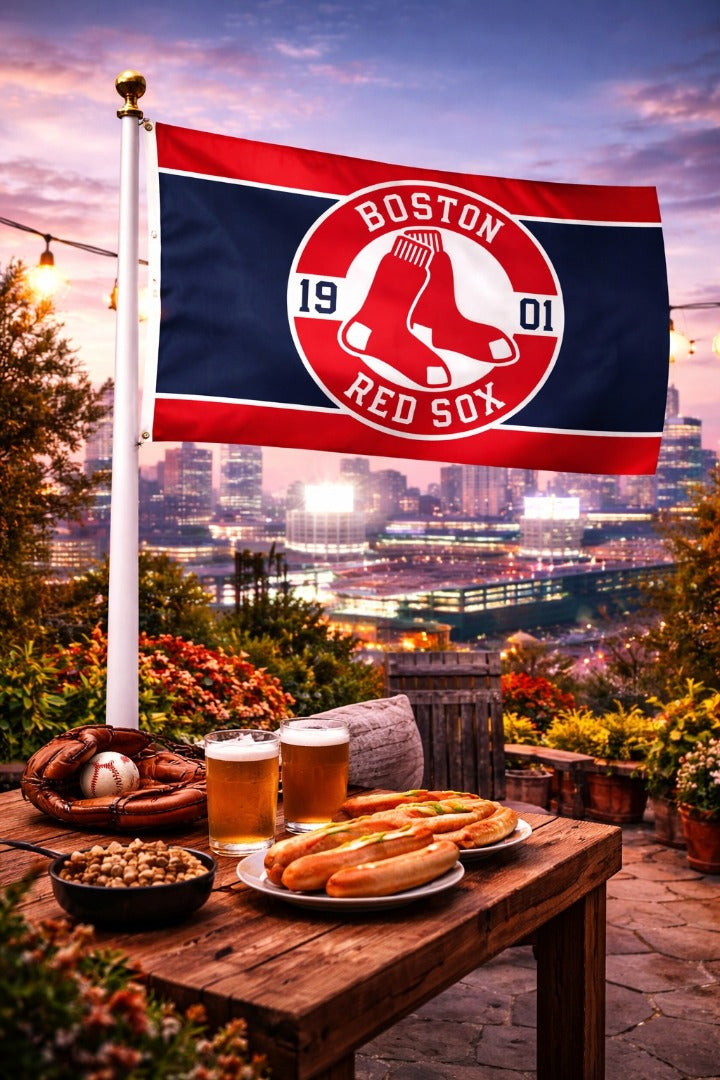 Boston Red Sox Embroidered Flag 2 Sided 3x5 heartlandflags