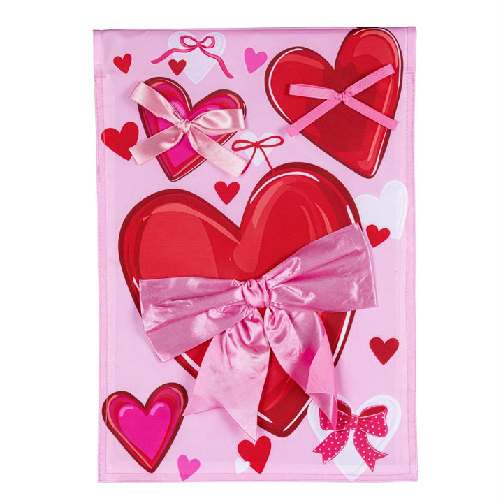 Bows & Hearts 2 Sided Garden Flag heartlandflags