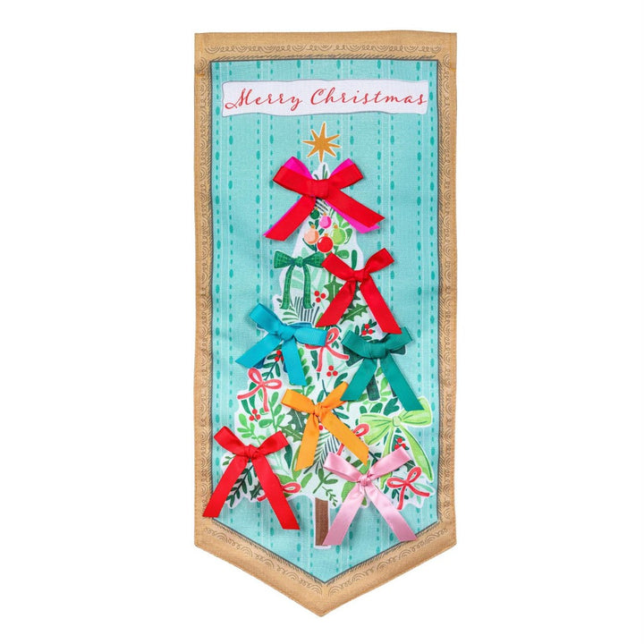 Bowtiful Christmas Tree 2-Sided Long Garden Flag heartlandflags