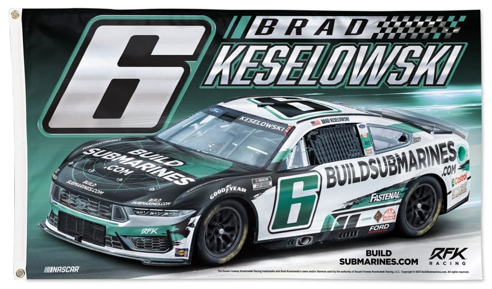 Brad Keselowski Flag 3x5 Build Submarines 2024 Race Car heartlandflags