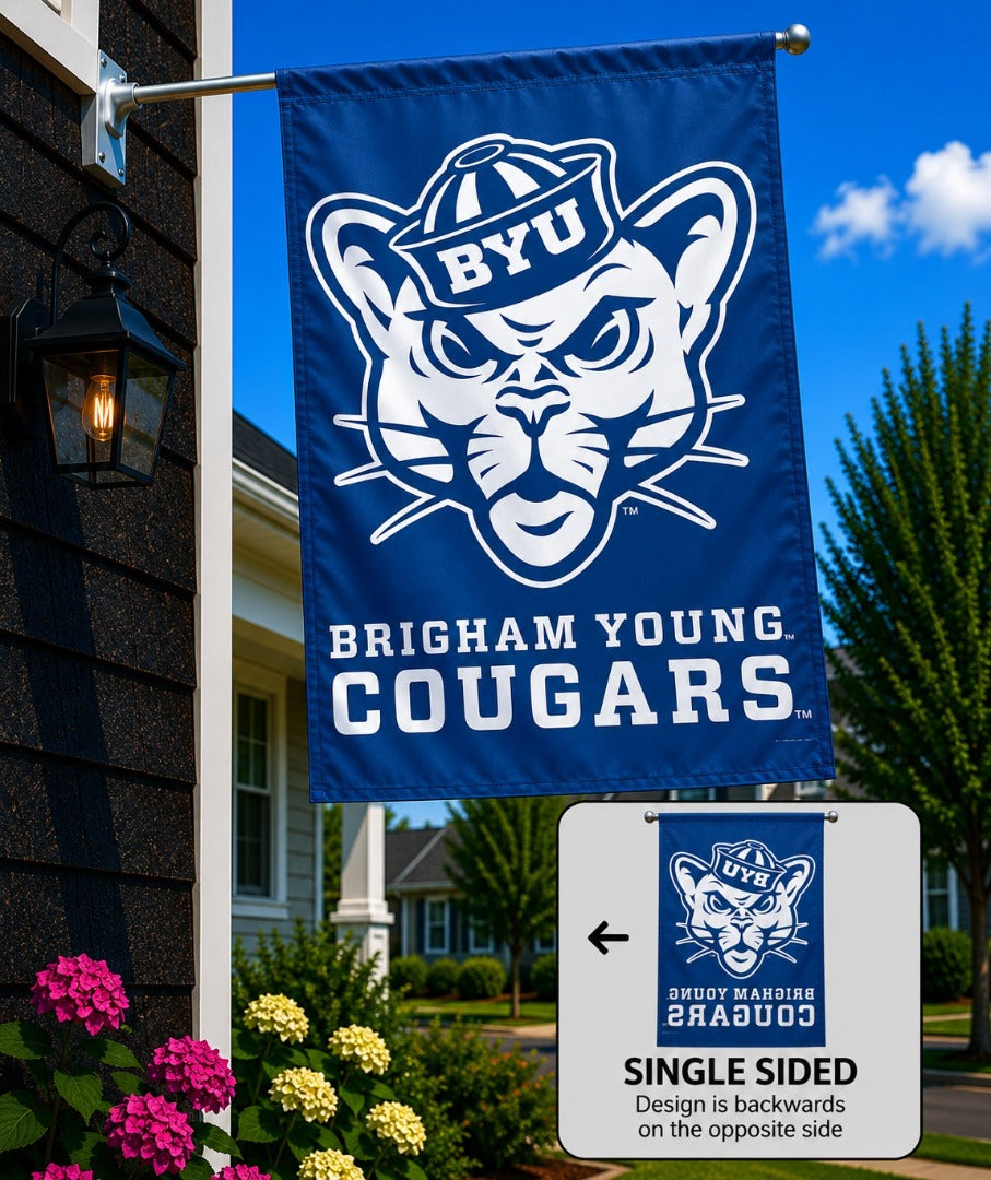 Brigham Young Cougars Throwback Banner heartlandflags