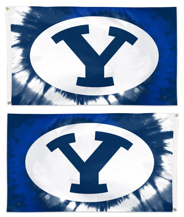 Brigham Young University Flag 3x5 Tie Dye Logo heartlandflags