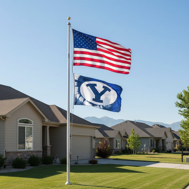 Brigham Young University Flag 3x5 Tie Dye Logo heartlandflags