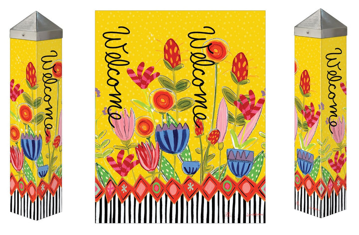 Bright Summer Flowers Art Pole 20 Inches heartlandflags
