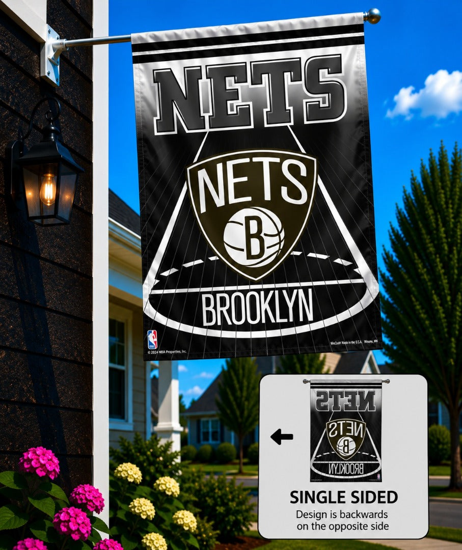 Brooklyn Nets Banner Basketball House Flag heartlandflags