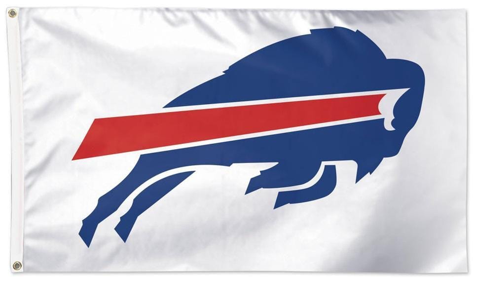 Buffalo Bills Flag 3x5 Logo White 2 Sided heartlandflags