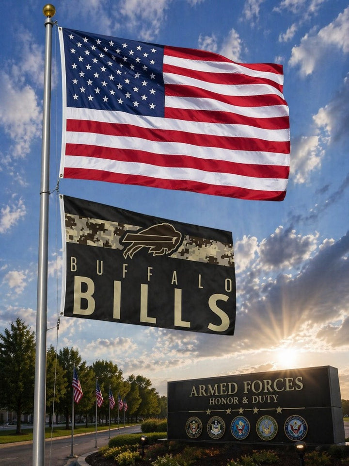 Buffalo Bills Flag 3x5 Military Digi Camo heartlandflags