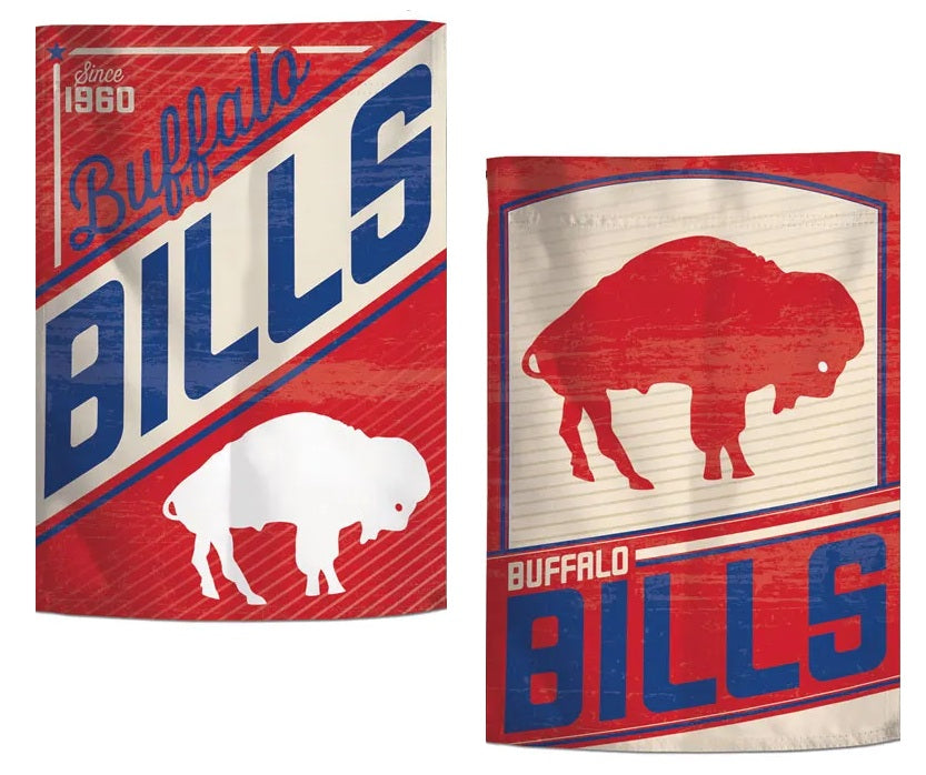 Buffalo Bills Garden Flag 2 Sided Retro Vintage Logo heartlandflags